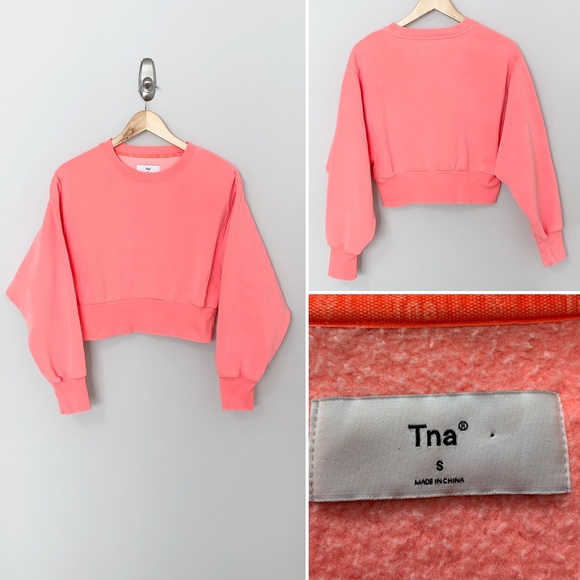 Aritzia Tops - TNA Perkins Coral Women’s Cropped Sweatshirt - SM